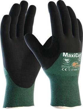 Schnittschutzhandschuhe MaxiCut®Oil™ 44-305 Gr.8 grün/schwarz EN 388 PSA II - VPE: 12