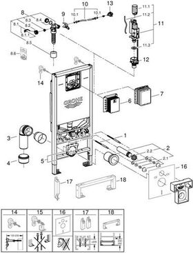 Grohe WC-Element RAPID SLX Spülkasten GDX