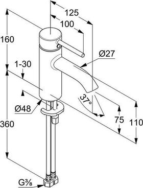 Kludi Waschtisch-Einhandmischer BOZZ DN 15 chr