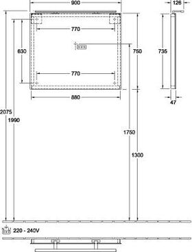 V&B Spiegel MORE TO SEE 900x750x50/130mm