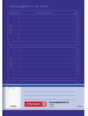 BRUNNEN Aufgabenheft 1046814 DIN A5 Fadenheftung liniert 48Bl.