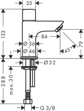 HG Standventil 70 LOGIS DN 15 mattschwarz