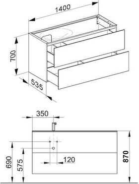 Keuco WTU EDITION 11 PLANNING 1400x700x535mm Kumme li we sdm