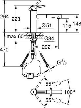 Grohe Einhand-Spültischbatterie CONCETTO 1/2Zoll mi-ho Ala chr