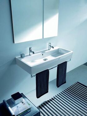 Duravit Waschtisch VERO m ÜL HLB 1000x470mm 2 Hahnlöcher weiß