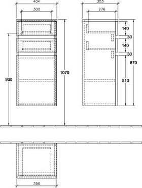 V&B Seitenschrank LEGATO 400x870x350mm Türanschl re Glossy White