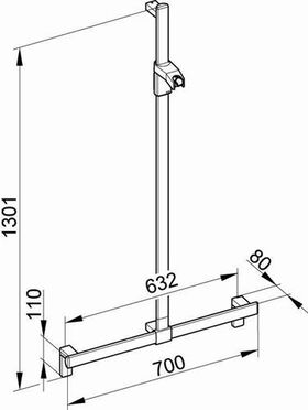 Keuco Duschhandlauf AXESS silber-eloxiert 700/1300mm