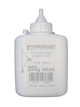 Schlagschnurkreide 250g weiß Ku.-Flasche PROMAT - VPE: 10