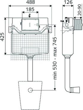 Schell WC-UP-Spülkasten MONTUS C 120 n Unterspülkasten ohne Rahmen