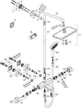 Showerpipe CROMA E 280 1jet mit Wannenthermostat chrom