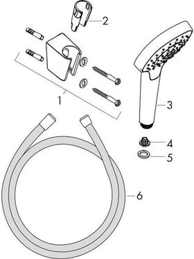 HG Brauseset CROMA SELECT E VARIO Isiflex Brauseschlauch 1250mm weiß/chrom