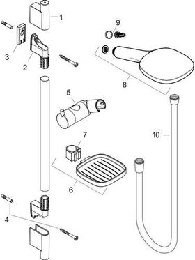 Brauseset RAINDANCE SELECT E 120 3jet Bsta Unica´S Puro 900mm weiß/chrom