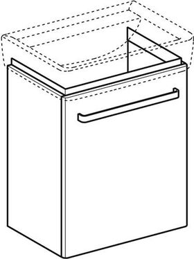 Waschtischunterschrank RENOVA COMPACT 500x604x367mm Front Lack weiß hochglanz