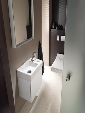 Duravit Waschtischunterbau L-CUBE 400x364x241mm Ans links weiß hochglanz