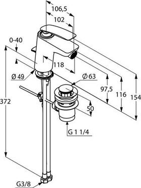 Kludi Bidet-Einhandmischer BALANCE DN 15 ma-sw/chr