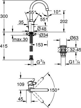 Grohe EH-WTbatt EUROSMART C 1/2Zoll L-Size chr