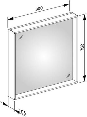 Keuco Kristallspiegel PLAN sil-gebz-elo 800x700x105mm