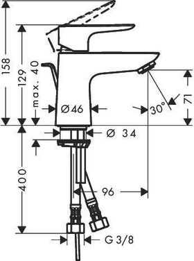 HG Einhebel-Waschtischmischer 80 TALIS E DN 15 mit Ablaufgarnitur G 1 1/4Zoll ch