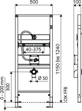 SCHELL Urinal-Modul MONTUS BH 115cm mit Armatur COMPACT II LC