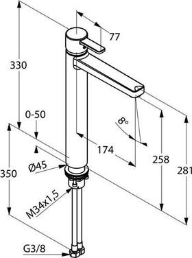 Kludi Waschschüssel-Einhandmischer ZENTA DN 15 chr