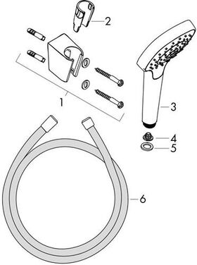 HG Brauseset CROMA SELECT E VARIO Isiflex Brauseschlauch 1600mm weiß/chrom