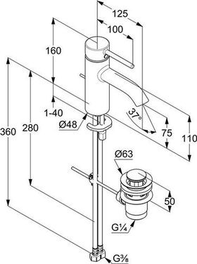 Kludi Waschtisch-Einhandmischer BOZZ DN 15 chr