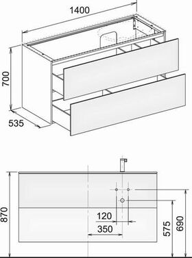 Keuco WTU EDITION 11 PLANNING 1400x700x535mm Kumme re we sdm