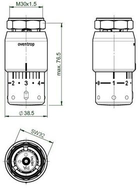 OV Thermostat Uni SH weiß/verchromt