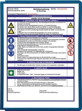 Sichttafel PP m.Profilrahmen dunkelblau DIN A4 reflexionsarm 5St./Btl.DURABLE