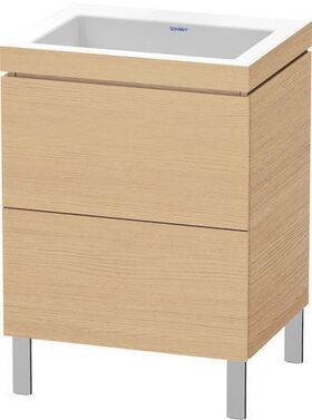 Duravit Waschtischset L-CUBE 600x480mm 2 Au o HL we s-matt ES Ah Mi.