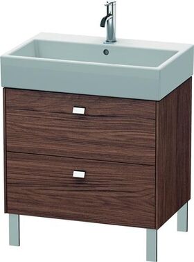 Duravit Waschtischunterbau BRIOSO Griffe chr 570x684x459mm nussbaum dunkel