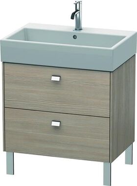 Duravit Waschtischunterbau BRIOSO Griffe chrom 570x684x459mm pine silver