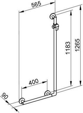 Keuco Winkelgriff PLAN CARE 90Grad alu sil-elo