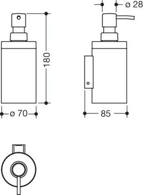 Hewi Seifenspender SYSTEM 900 m Edelstahlhalter ma geschli Kr-Gl sat