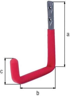 Wandhaken U-Form Rotgummi A.83mm STA roh verz.D.18mm GAH - VPE: 5