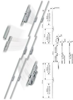 Renovierungsschloss Multisafe PZW 24/65/92/10mm U-St.silber 648mm R FUHR