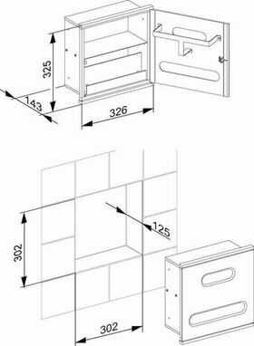 Keuco Modul Waschtisch 3 PLAN INTEGRAL Aufnah f Kleenexbox Papierspender vc/Alu