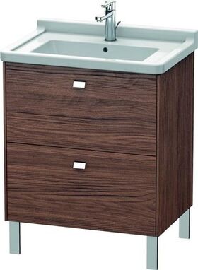 Duravit WT-Unterbau BRIOSO COMPACT Griffe chr 693x670x469mm nussbaum dunkel