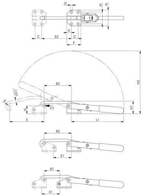 Verschlussspanner Nr.6847 Gr.1 horiz.AMF