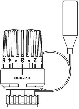 OV Thermostat Uni LD mit Fernfühler, weiß Kapillarrohr 2000mm