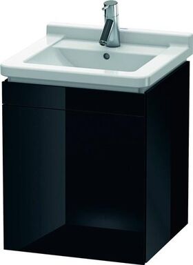 Duravit Waschtischunterbau L-CUBE 447x460x558mm Ans re schwarz hochglanz