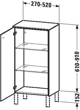 Duravit Halbhochschrank BRIOSO ind 910x520x359mm G. Frontfarbe TA re we hgl