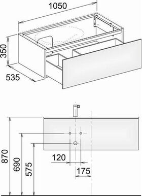 Keuco WTU EDITION 11 PLANNING 1050x350x535mm Kumme li we sdm