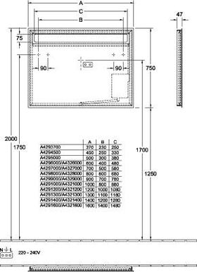 V&B Spiegel MORE TO SEE 14 500x750x47mm, 6,2 W