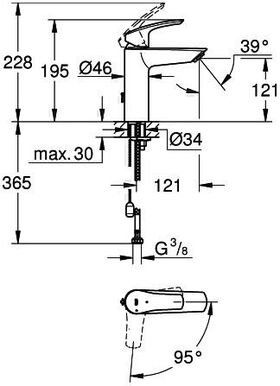 Grohe EH-WTbatt EUROSMART 1/2Zoll M-Size versenkbare Kette chr