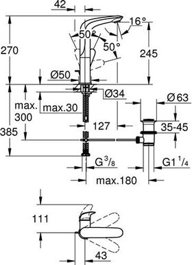 Grohe EH-WTbatt EUROSTYLE 1/2Zoll L-Size chr