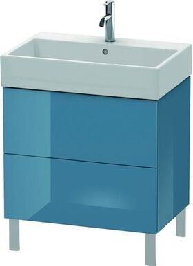 Duravit Waschtischunterbau L-CUBE 582x684x459mm stone blue hochglanz