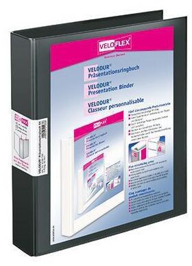 Veloflex Präsentationsringbuch VELODUR 1143180 A4 2-Rg 25mm sw