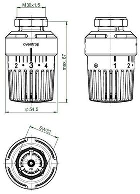 OV Thermostat Uni LH mit Nullstellung, weiß - VPE: 10