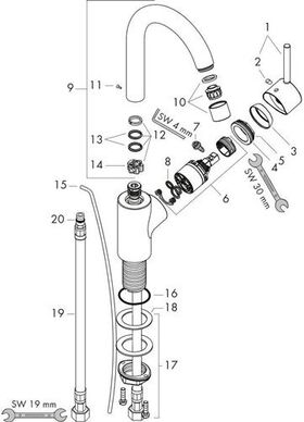 HG Einhebel-Waschtischmischer TALIS S mit Zugknopf-Ablaufgarnitur 1 1/4Zoll chro